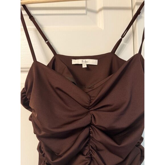 Tibi Stretch Light Weight Tech Knit Shirred Cami - Picture 5 of 5